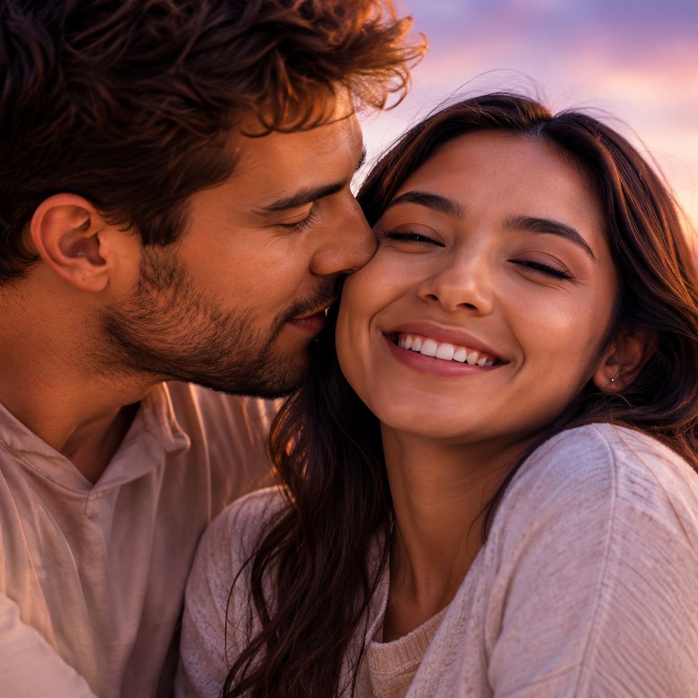 A couple close together