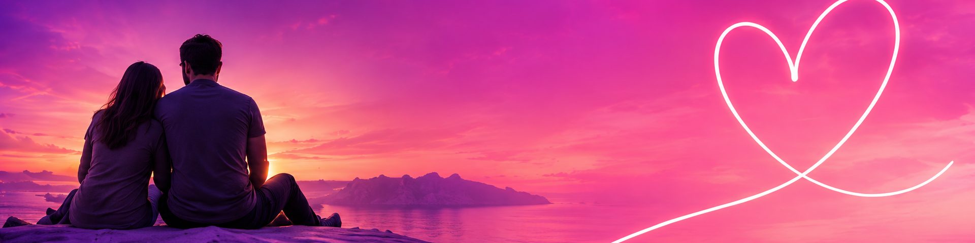 A couple watching a sunset together